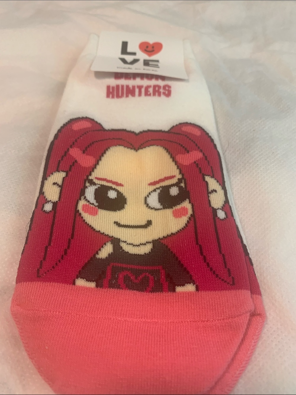 Hunter Kids White and Pink Anime Character Socks